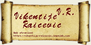 Vikentije Raičević vizit kartica